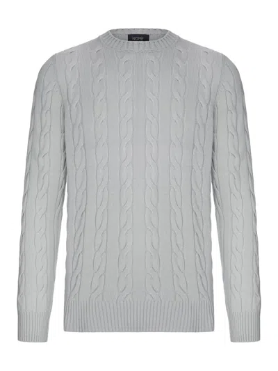 Nome G Crew Neck Cable Knit Sweater In Nude & Neutrals