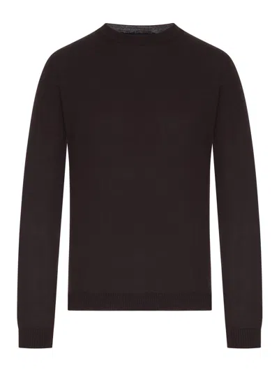 Nome G Crew Neck Sweater In Fine Knit In Brown