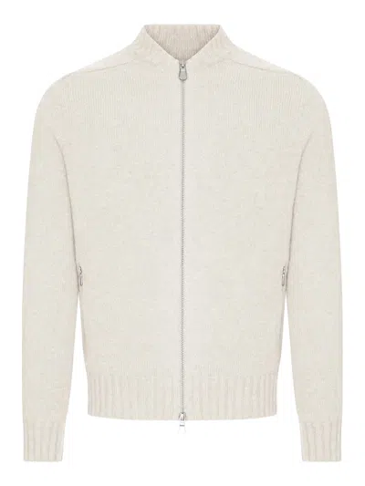 Nome G Full-zip Wool Knit Cardigan In Nude & Neutrals