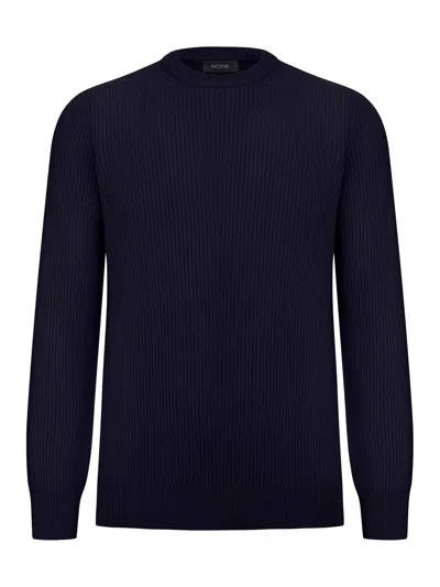 Nome G Ribbed Crew-neck Sweater In Blue