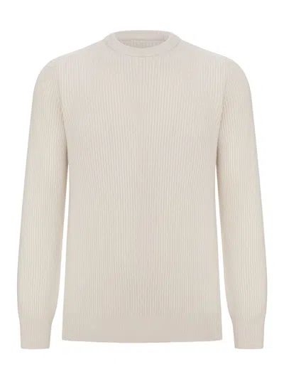 Nome G Ribbed Crew-neck Sweater In Nude & Neutrals