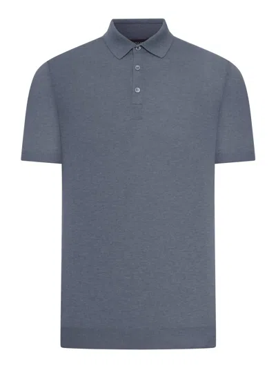 Nome G Short-sleeved Cotton Tennis Polo In Gray