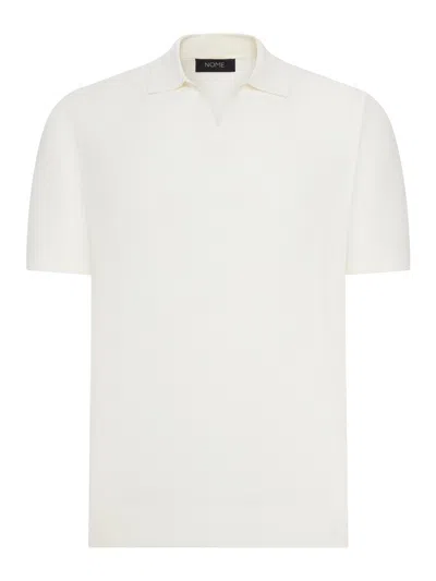 Nome G Short-sleeved Silk And Cotton Polo Shirt In White