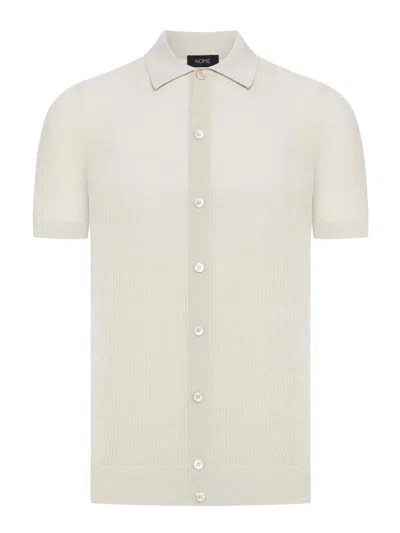 Nome Lightweight Perforated Knit Shirt In White