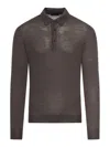 Nome Knit Polo Shirt In Brown