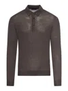 Nome Knit Polo Shirt In Dark Brown