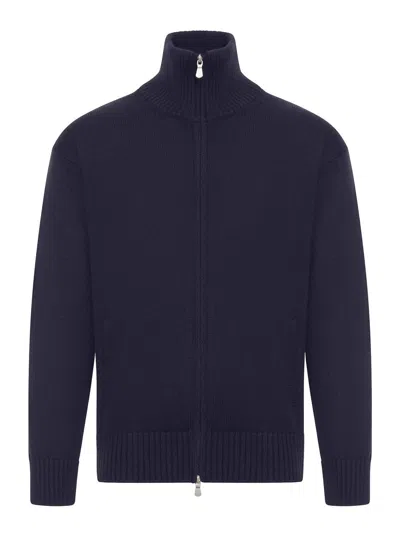 Nome Relaxed Fit 3-yard Full Zip Sweater In Blue