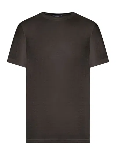 Nome Short Sleeve Linen T-shirt In Black