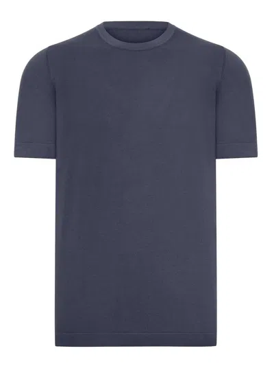 Nome Short-sleeved Cotton Knitted T-shirt In Blue