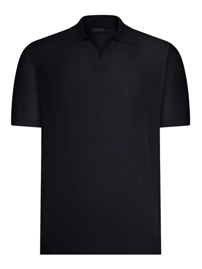 Nome Short-sleeved Silk And Cotton Polo Shirt In Blue