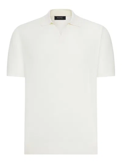 Nome Short-sleeved Silk And Cotton Polo Shirt In White