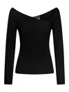 Nome Sweater With Asymmetric Wide Neckline In Black