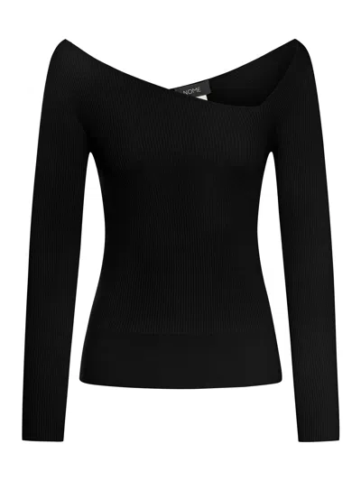 Nome Sweater With Asymmetric Wide Neckline In Black