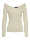 Nome Sweater With Asymmetric Wide Neckline In Nude & Neutrals