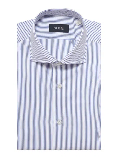 Nome X Striped Cotton Shirt In White