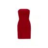 Nomi Fame Women's Eva Red Wine Front Slit Corset Mini Dress In Red