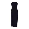 Nomi Fame Women's Mora Black Strapless Front Slit Corset Midi Dress In Black
