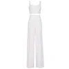 Nomi Fame Mori White Pant Set With Sleeveless Top In White
