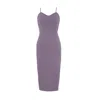 Nomi Fame Women's Onda Grey Crepe Midi Dress With Adjustable Straps In Grey