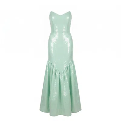 Nomi Fame Women's Siren Light Green Strapless Corset Mermaid Gown