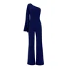 Nomi Fame Women's Sophi Royal Blue One Sleeve Asymmetric Neckline Jumpsuit In Blue