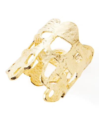 Nomi K 24k Gold-plated Wall Napkin Rings, Set Of 4 In Blue
