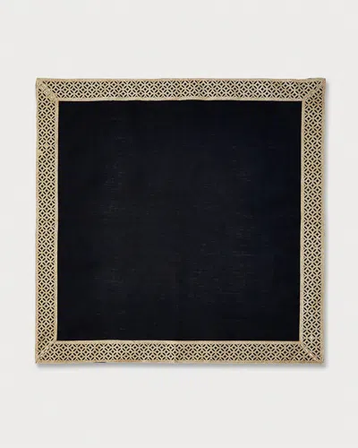 Nomi K Art Deco Border Napkin In Black
