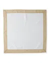 Nomi K Metallic Arabesque Border Linen Napkin Set Of 4 In White/gold