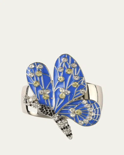 Nomi K Blue Butterfly Napkin Ring In Multi