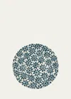 Nomi K Blue Floral Shell Placemat, 15" Round In Blue
