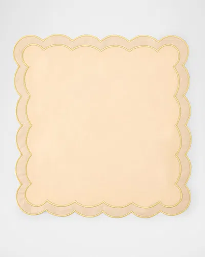 Nomi K Earth Scalloped Border Napkin In Gold