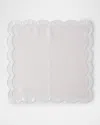 Nomi K Earth Scalloped Border Napkin In Silver