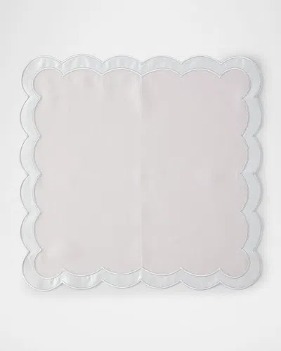 Nomi K Earth Scalloped Border Napkin In Silver