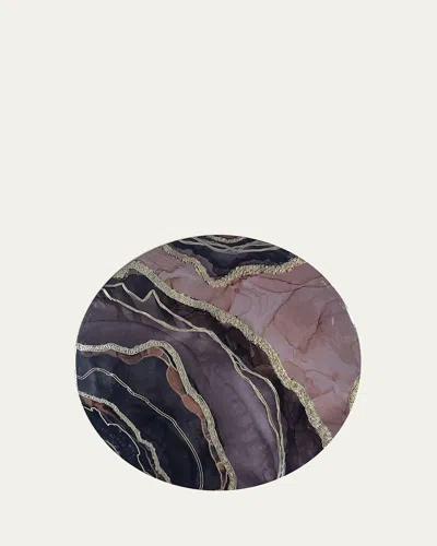 Nomi K Edge Round Lacquer Placemat In Purple