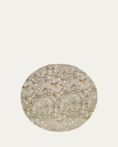 Nomi K Elegant Hummingbird Lacquered Placemat In Gray