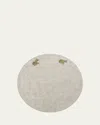 Nomi K Elephant Snake-embossed Vegan Leather Placemat, 15" Round In Ivory