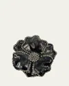 Nomi K Embellished Flower Napkin Rings, Set Of 4 In Grey