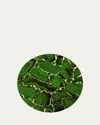 Nomi K Emerald Stone Lacquer Placemat, 15" Round In Green