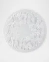 Nomi K Floral Embroidered Vegan Leather Placemat, 22" Round In Silver