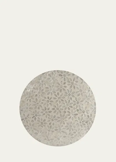 Nomi K Floral Shell Placemat, 15" Round In White