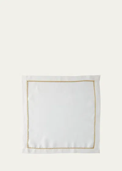 Nomi K Gold Braided Napkin In White