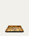 Nomi K Gold Butterfly Lacquer Rectangular Tray In Gold