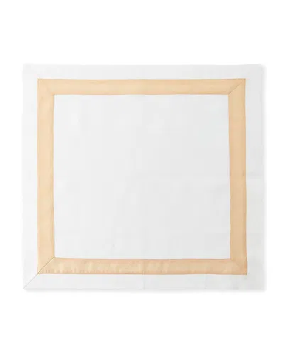 Nomi K Gold Shimmer White New Border Napkin In Gold/white