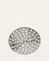 Nomi K Modern Squares Silvertone Metal Placemat, 15" Round In Silver