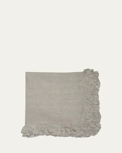 Nomi K Oatmeal Romantic Ruffle Napkin In Natural
