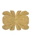 Nomi K Peacock Hand-beaded Placemat, Gold In Gold