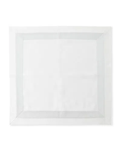 Nomi K Silver Shimmer White New Border Napkin