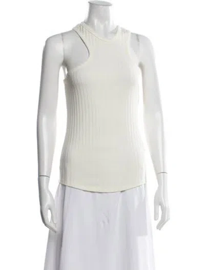 Pre-owned Nomia Asymmetrical Sleeveless Top In Neutral