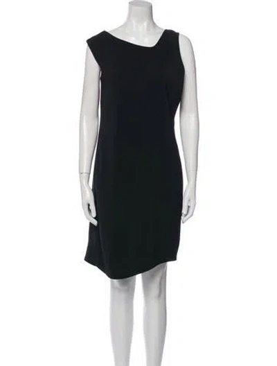 Pre-owned Nomia Bateau Neckline Mini Dress In Black