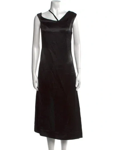 Pre-owned Nomia Cowl Neck Long Dress In Black